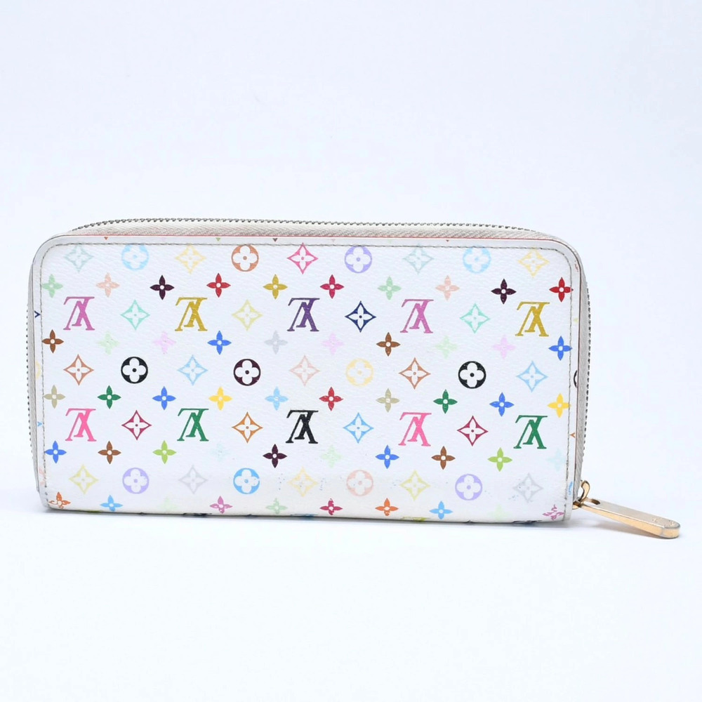 LOUIS VUITTON Monogram Multicolor Zippy Wallet Takashi Murakami White